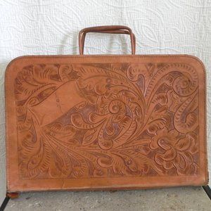 VTG Gaitan Briefcase 2 Handles Leather 3 Sides Zip